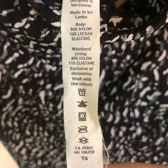 Lululemon Size 2 Fast and Free High Rise Crop Speckle Trail Black Multi Leggings - Picture 6 of 12